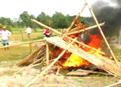 Fire on field