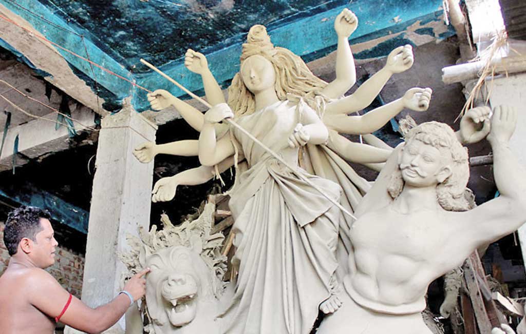 durga protima making